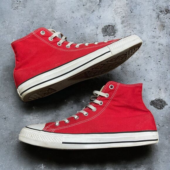 Converse All Star Chuck Taylor Hi Red White Sneakers Shoes Men's Size 12 - Picture 1 of 9